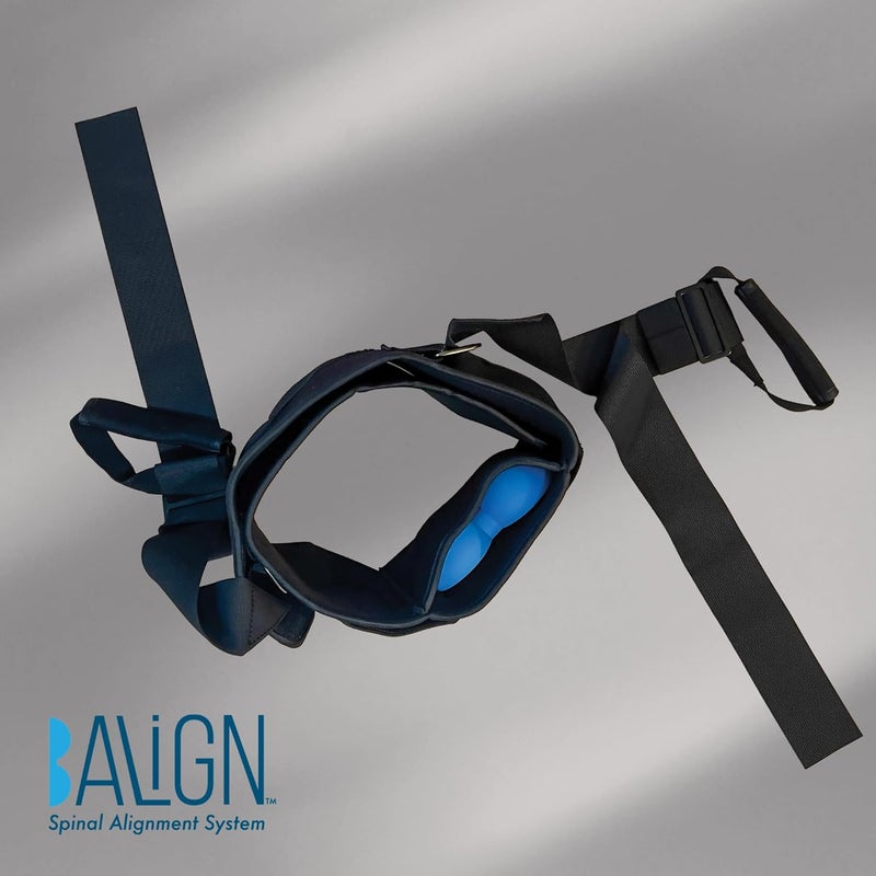 BAlign ® Belt - Patented Doctor-Designed Therapy Tool for Spine Alignment - McKenzie Method Device - Back Pain Relief - Spine Alignment - Pelvic Alignment - Alleviate Pelvic & Sciatic Pain - Back Stretcher for Low Back Pain Relief - Half Peanut Ball Insert for Spine Mobility & Improve Posture (Large 50 In) - Image 4
